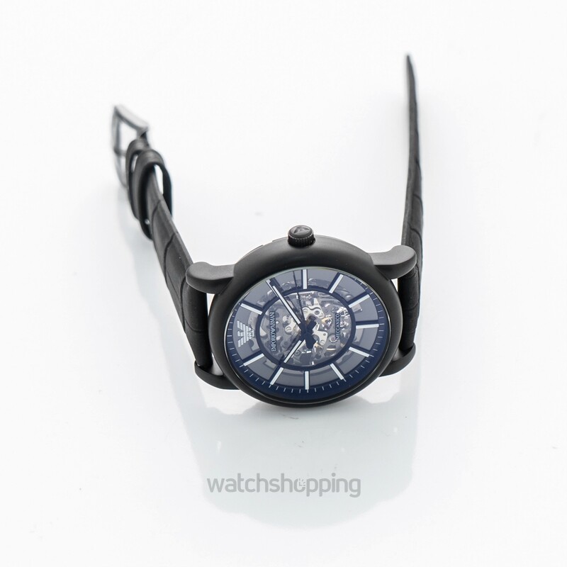 Emporio Armani AR60008 Black Meccanico Skeleton Dial Automatic 42mm Men's  Watch for sale online | eBay