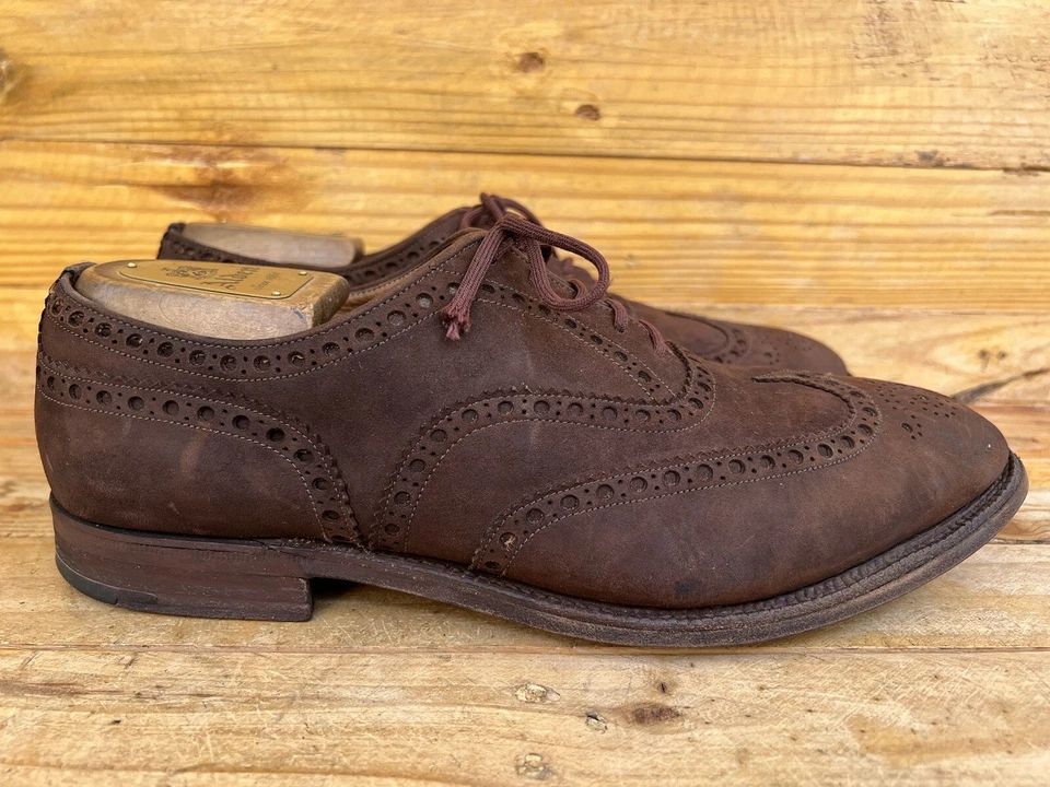 Churchs Custom Grade Real Cape Buck Brown Leather Wingtip Brogue US 10.5|UK 9.5G - image 3 of 4