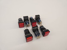  Lot of 7 IDEC AL6Q-M24-R Red Switch Square Pushbutton 24VDC