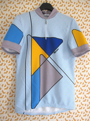 Maillot cycliste CASTELLI Vintage Années 80 Bleu Rétro Vélo Jersey - S