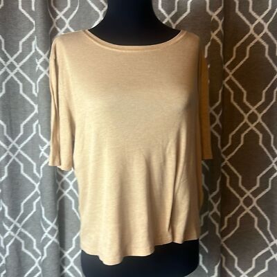 PRIMARK BROWN TAN CREAM T SHIRT - 16