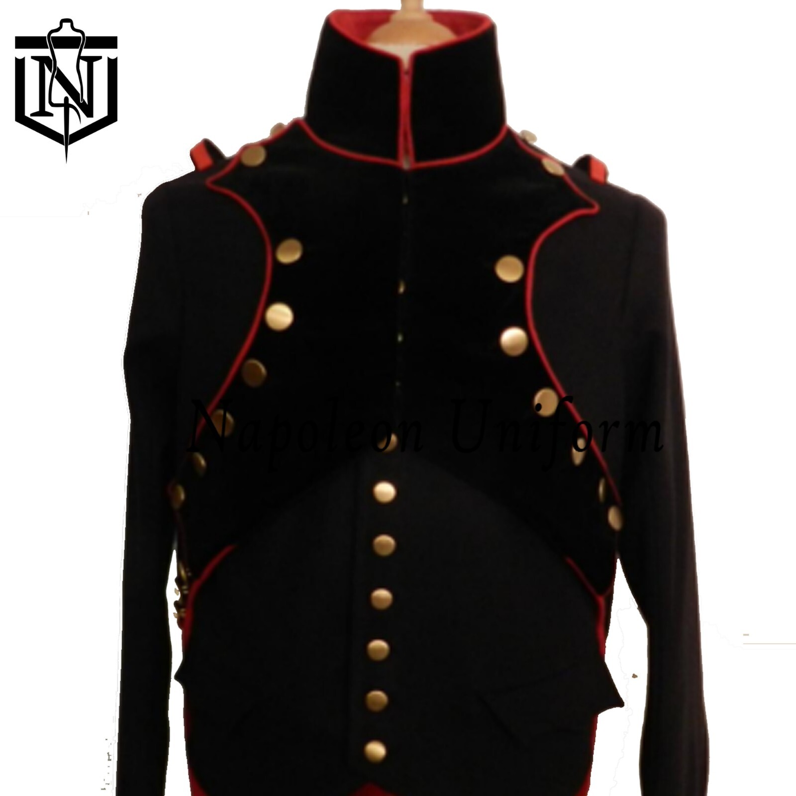 New Black Napoleonic British Uniform Du Genie, Linge, Troup Coat Quick Shipping