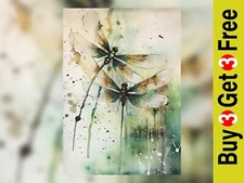 Elegant Dragonfly Watercolor Art Print - Nature-Inspired Home Decor 10" x 8"