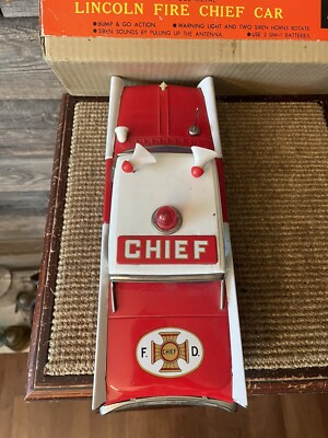 Vintage Bandai Battery Operated Lincoln Fire Chief Car | eBay