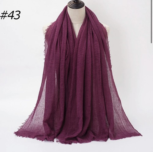 6x3 FT Cotton Women Viscose Maxi Crinkle Hijab Scarf Shawl Islam Muslim - Picture 10 of 26