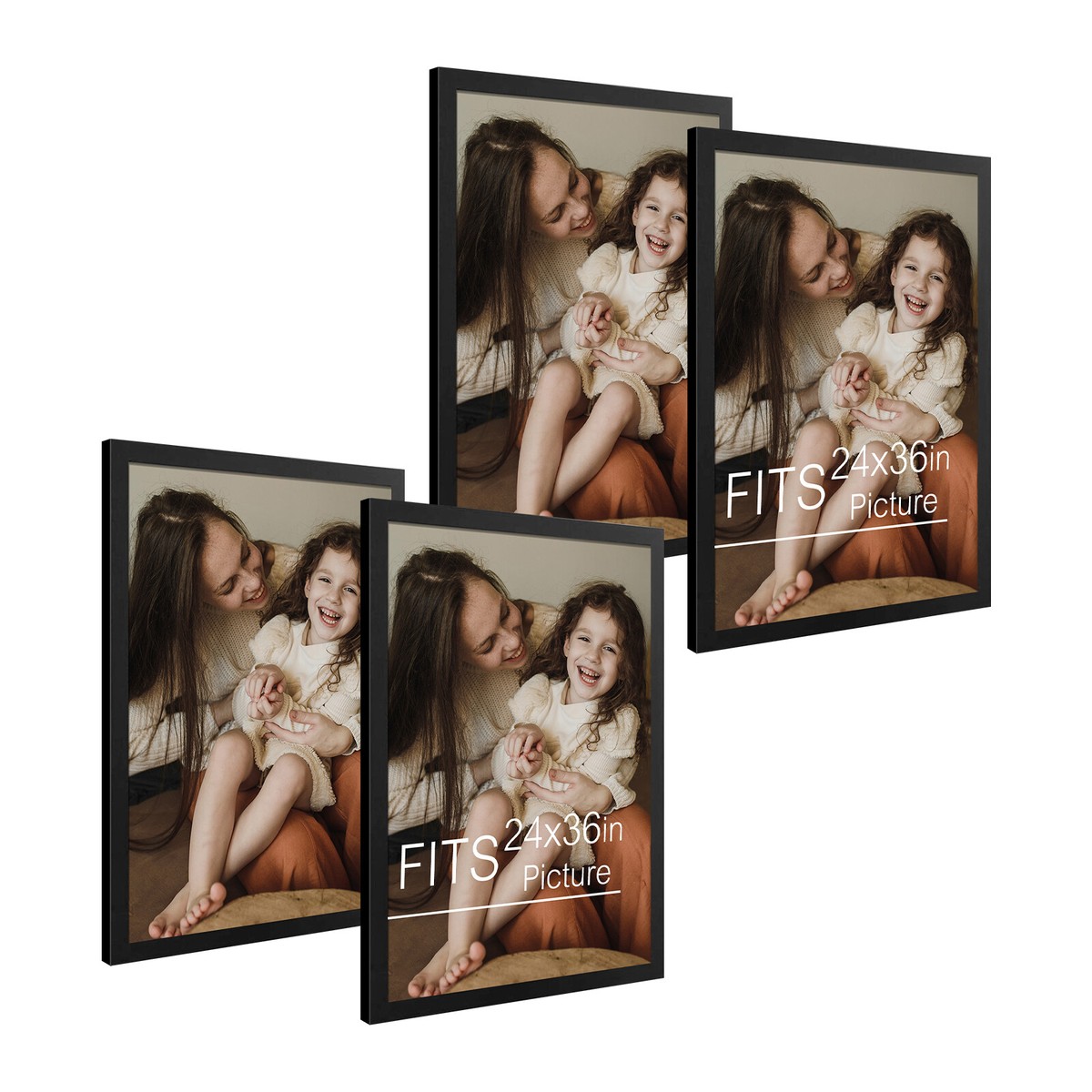 24 x 36 Gray Distressed Solid and Manufactured Wood Hanging or Tabletop Picture Frame 24 x 36 Gray Distressed Solid and Manufactured Wood Hanging or Tabletop Picture Frame