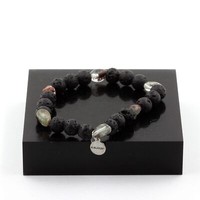Steine Und MinéRaux. Quarz Armband Ghost GrüN Du Brazilien + Perlen Lava 8 MM