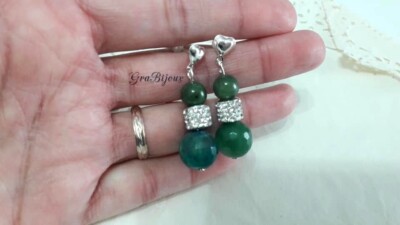 Ohrringe Ohrhänger harte Steine Jade