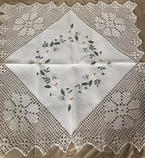 New embroidered and lace table cloth 32-34" square