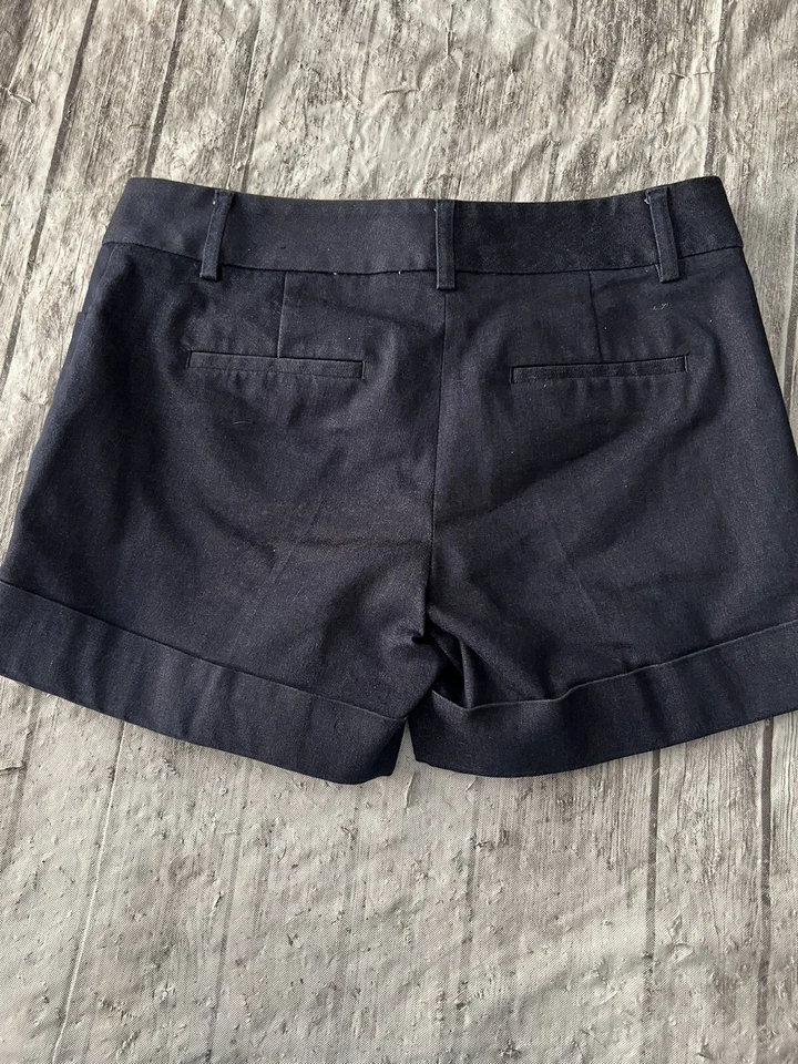 Pantalones Cortos Chinos Express 00R para Mujer Azul Marino Frente Plano Elastizados Puños Bolsillos Foto 4 de 4