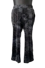 LOGO Lounge by Lori Goldstein TieDye Velour StraightLeg Trouser Pebble