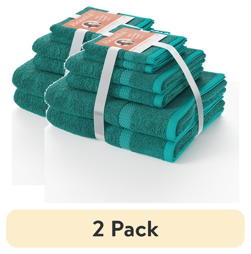 Towel Set, Contains 2 Bath, 2 Hand, 2 Wash - Pine Green by