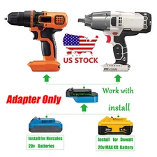 Adapter for Hercules/DeWalt 20V Battery- fit Porter Cable/Black+Decker 20V Tools