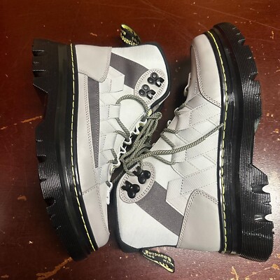 Dr. Martens Mens Gray LA004 Full Grain Leather Round Toe 