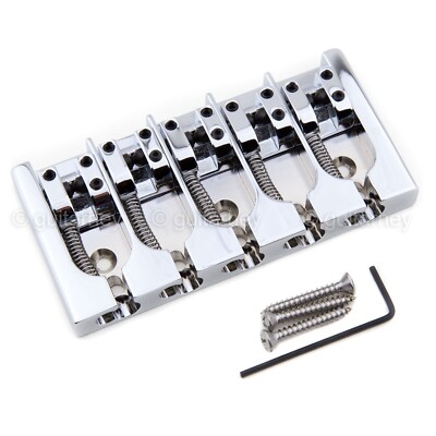 NEW Hipshot 5A500AC 5-String A Style Aluminum Bass Bridge .750'' Spacing - CHROME