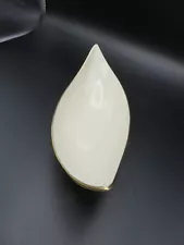 Lenox Porcelain Small Snack, Nut, Candy Trinket Dish White Gold Trim 9" L