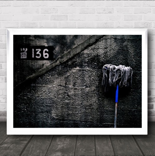136 Mop Blue Selective Color Colors Coloring Wall Art Print - Picture 1 of 1