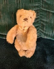 VINTAGE STEIFF MOHAIR ARTICULATED 5" BEAR WITH EXCELSIOR STUFFING AND GLASS EYES