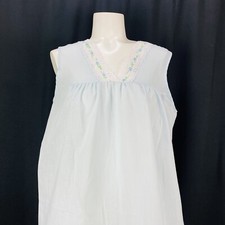 Vintage Sears Lightweight Nightgown Size Medium Cotton Blue Lace trim