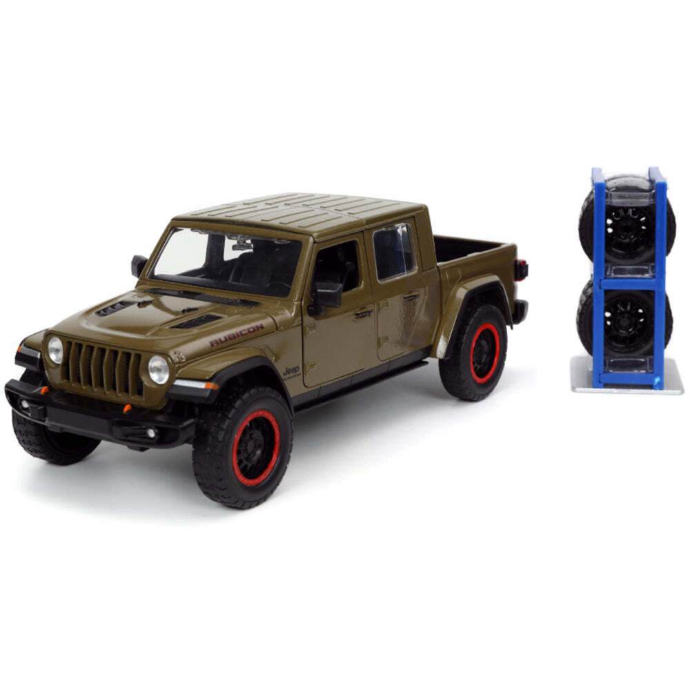 Modellino Camion Jeep Gladiator Rubicon 1/24 Pressofuso Jada 2020 - Rosso E Nero, Top Apribile