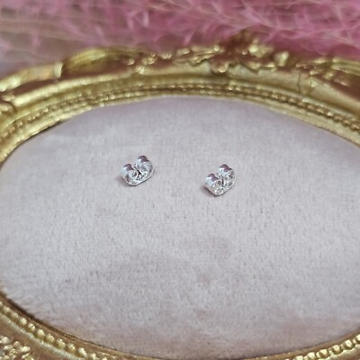 5,5 mm 375 massiv 9 kt Weißgold Ohrring Rückseiten Schnörkel Schmetterling Schnörkel 1 PAAR 