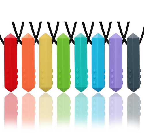 Chew Necklaces for Sensory Kids, 8 Pack Chewy Necklace Sensory Boys and Girls