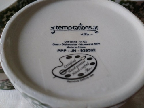Temptations Tara OLD WORLD CONFETTI Floral 14oz Kaffeetassen Tassen Set 4 Grün - Bild 8 von 10