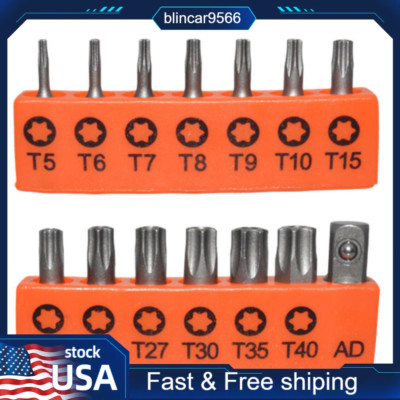 14X Torx Bit Torq Hex Star Spanner Tri Wing Screwdriver Tamper Proof Security US