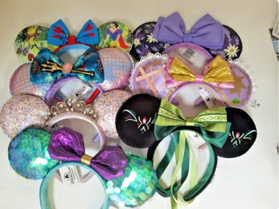 2024 Disney Parks Loungefly Mickey Mouse Anna Frozen Cinderella Ears Headband