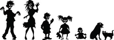  Walking Zombie Family Decal Sticker for Car Truck Window Funny Dead Family