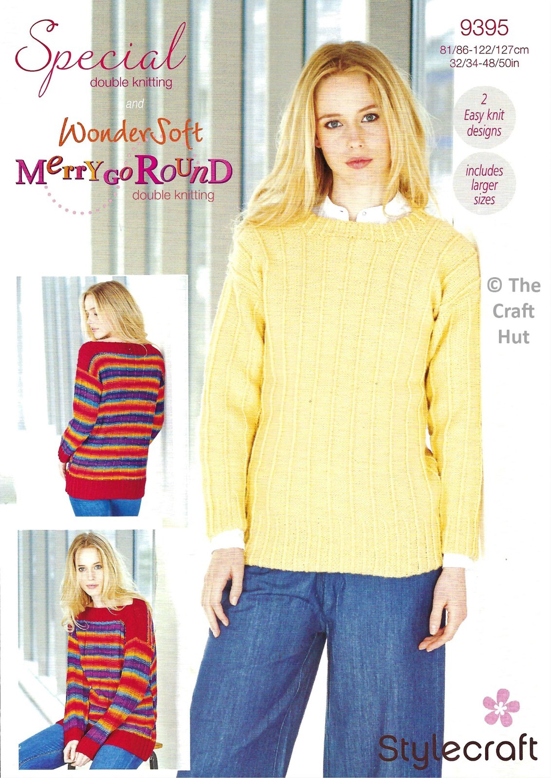 Hand Knitting PATTERN ONLY Stylecraft DK Adults Sweaters Jumper 9395 New