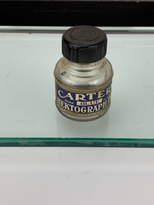 Carter's Hektograph Ink bottle, Vintage, Blue (e756)