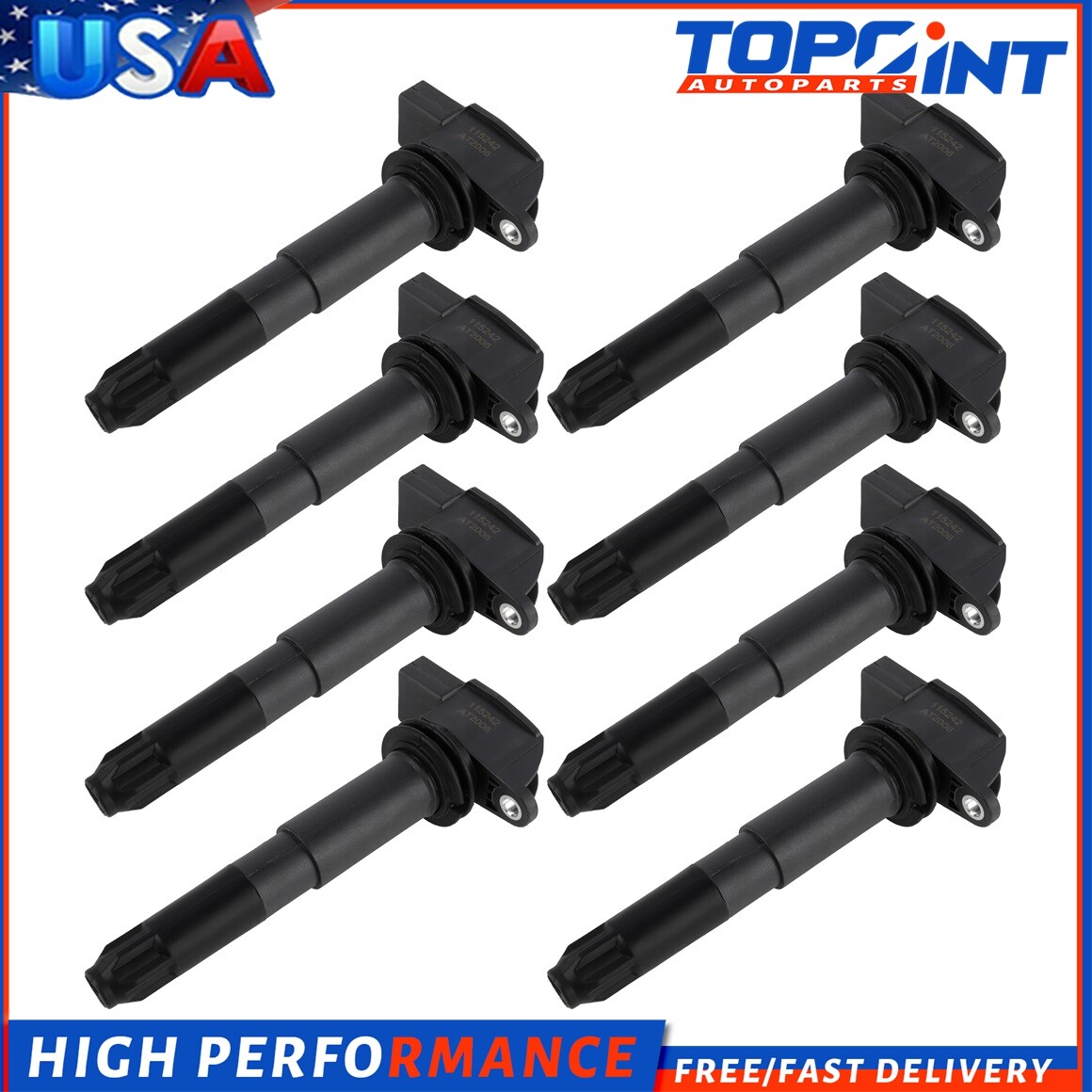 8 For 2004-2005 Porsche Carrera GT 5.7L V10 Cayenne 4.5L V8 UF513 Ignition Coil