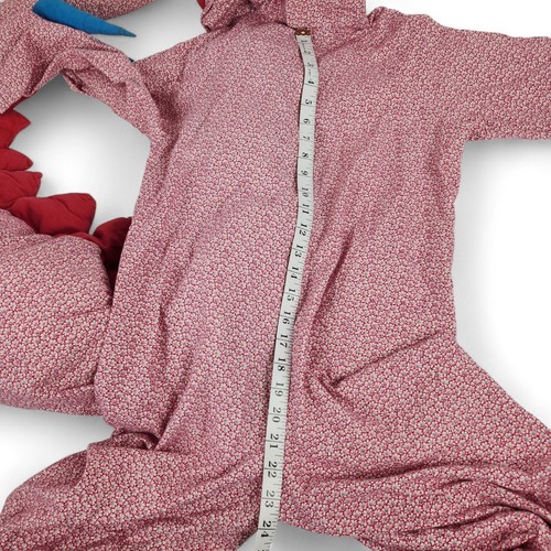 Disfraz de dinosaurio hecho a mano juvenil mediano rojo margarita flores disfraces algodón de colección años 80 - Imagen 6 de 15