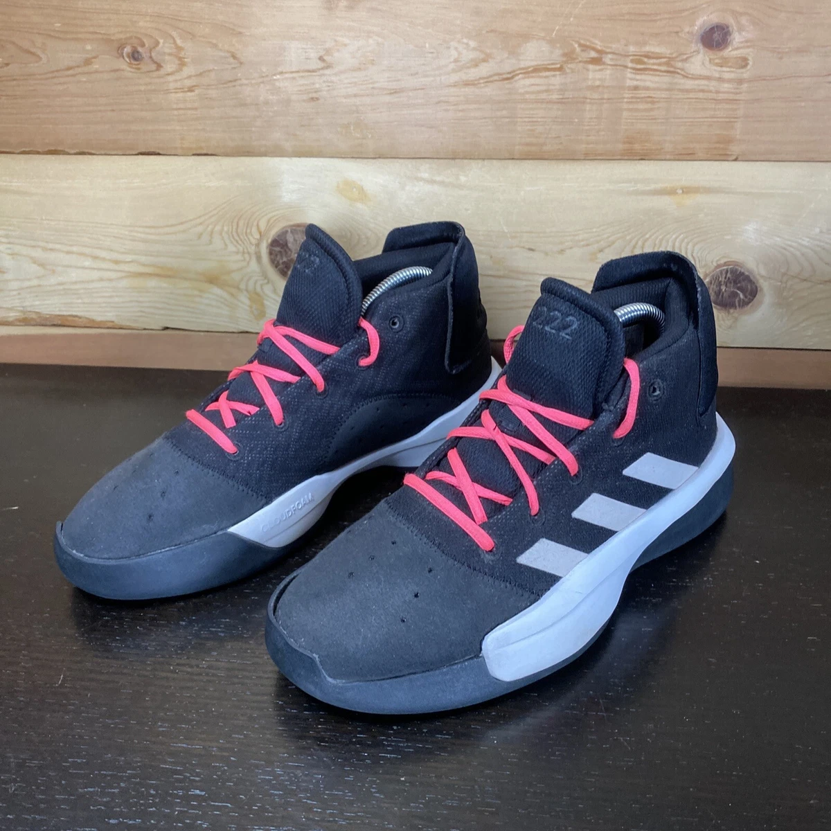 Adidas Basketball CloudFoam LVL 029002 11222 Black/White/Pink Womens Sz 7