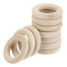 50pcs 1.4" Unfinished Wooden Rings Natural Wood Macrame Rings