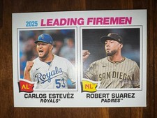 2026 Topps Heritage Carlos Estevez/ Robert Suarez #8 2035 Leading Firemen 