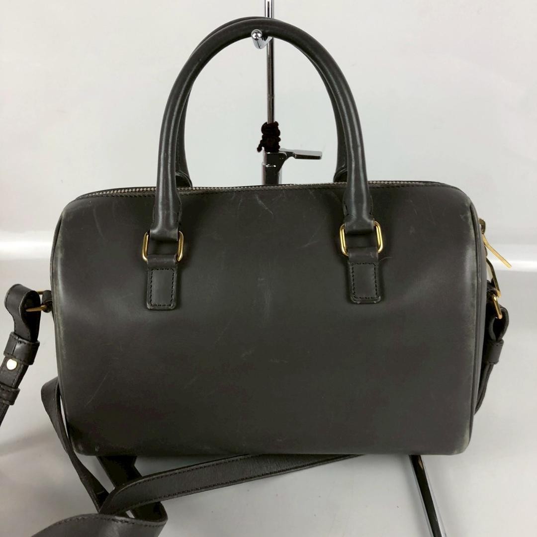 SAINT LAURENT Leather 2WAY Baby Duffle Bag Gray Classic Shoulder Crossbody thumbnail 15