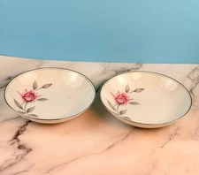 Set of 2 vintage Noritake Rosemarie Fruit Dessert Sauce Bowls 5 1/2"