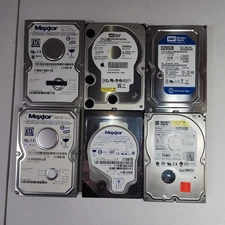 Lot of 6  3.5"  Hard Drives 3 SATA 3 EIDE/IDE Mixed Capacity/Brands.  PARTS ONLY