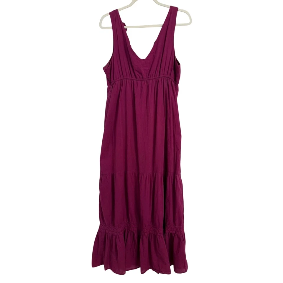 Maxi Vestido Tropical Hawaiano Boho Babydoll Crochet Volantes Forrado Fluido XL Foto 2 de 4