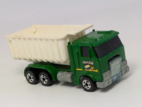 Vintage 1986 Hot Wheels Crack-Ups Cab Cruncher Green Dump Truck MINT