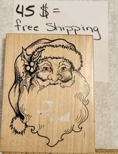 PSX Santa Claus Face St Nick Christmas K292 Wood Mounted Rubber Stamp