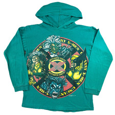 RARE Vtg 1993 Marvel Comics Uncanny X-Men Boys Size Big Large Hoodie T-Shirt