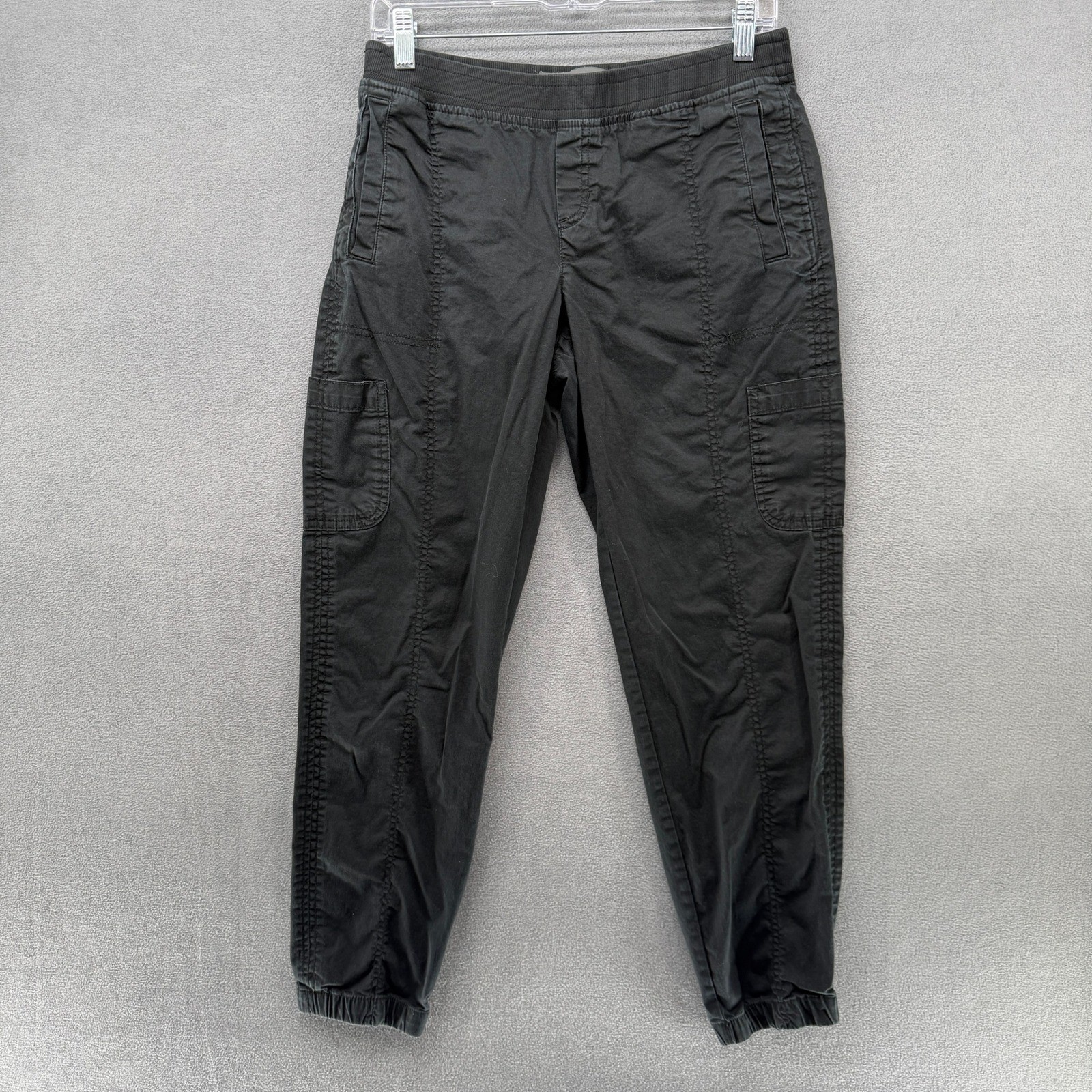 Eddie Bauer Women 6 Laid Back Twill Jogger Pants Black Cargo Utility Hiking