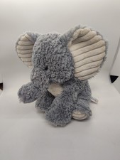 Aurora EBBA Elephant Plush Gray Lovey Ribbed Baby Toy Embroidered Eyes