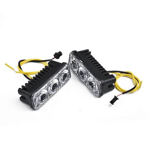 Daytime Running Lights Super Bright Turn Signal Car Parts Set White+Amber 2Pcs - Picture 10 of 12