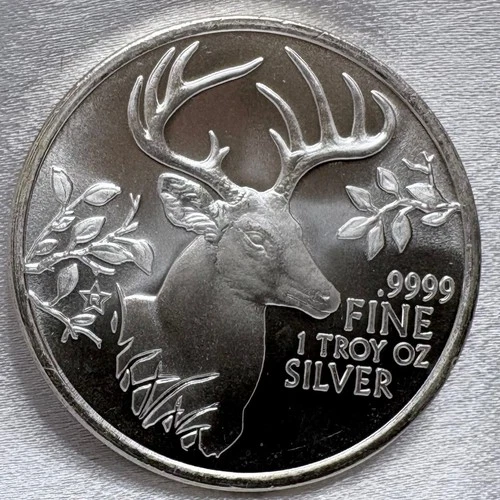 2015 1 Troy oz .9999 Silver Texas Precious Metals White Tail Buck Deer [AWO]
