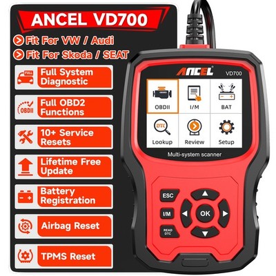 ANCEL Car Diagnostic Tool Auto Device OBD2 Scanner ALL SYSTEM For VAG Vehicles