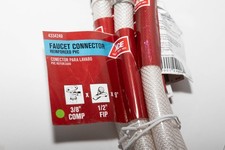 FIVE PACK ACE Reinforced PVC Faucet Connector 3/8" COMP x 1/2" FIP x 9"